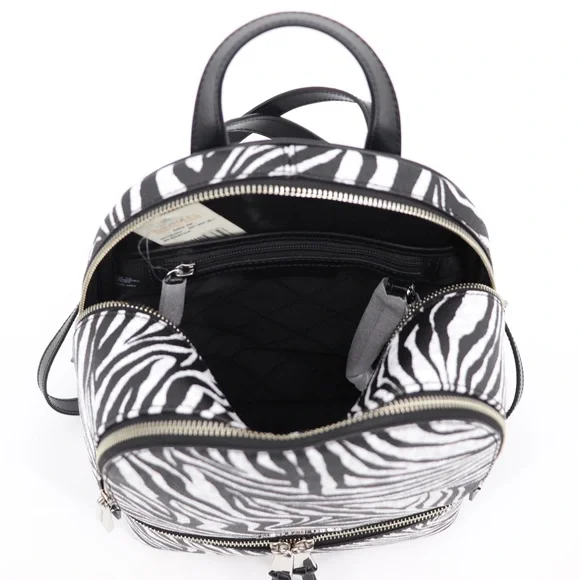 New Michael Kors Rhea Backpack Zebra Print